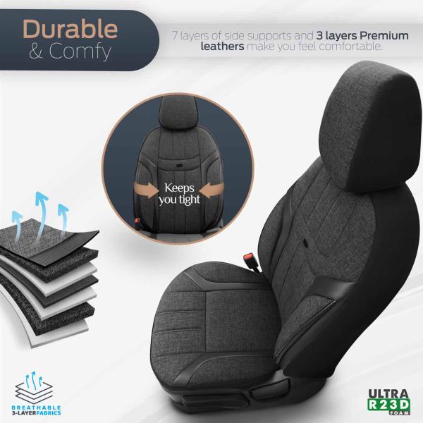 Auto Sitzbezug Set Universal Vorne und Hinten Komfortabel Komplett Set